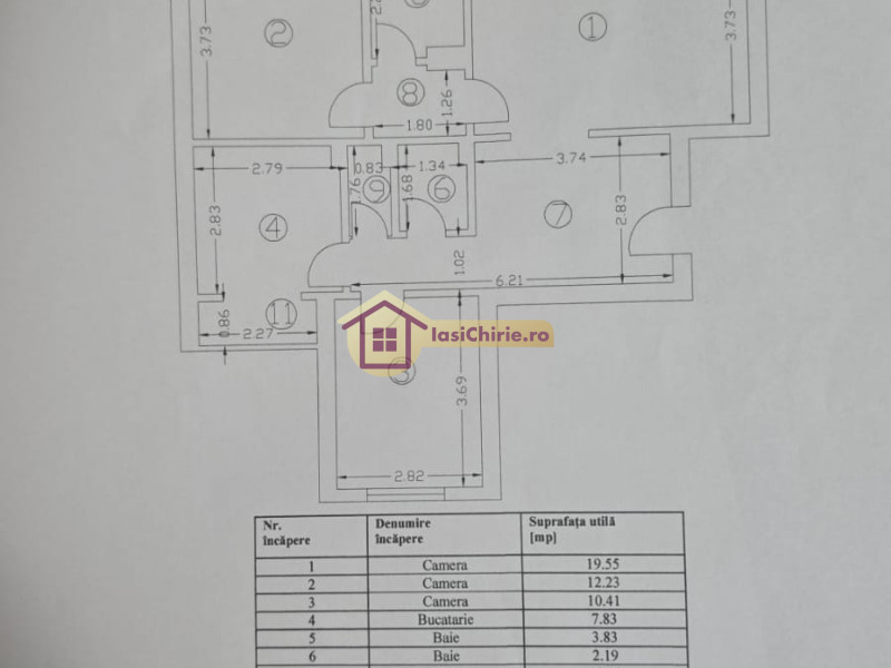 Apartament de vanzare cu 3 camere in Iasi, zona Poitiers - Poza 13