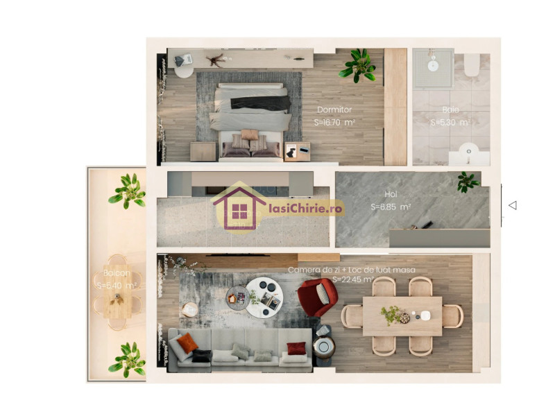 Apartament de vanzare cu 2 camere in Iasi, zona Valea Lupului - poza 2
