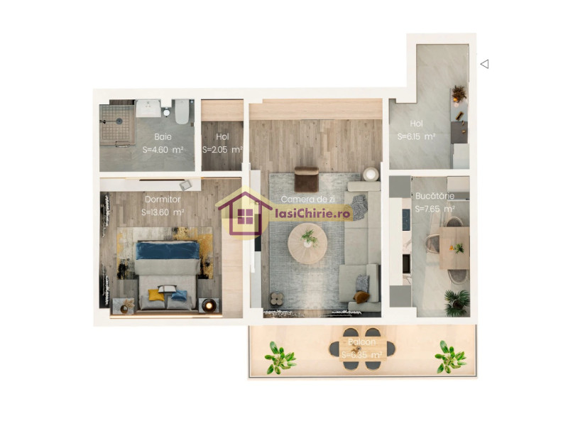 Apartament de vanzare cu 2 camere in Iasi, zona Valea Lupului - poza 3