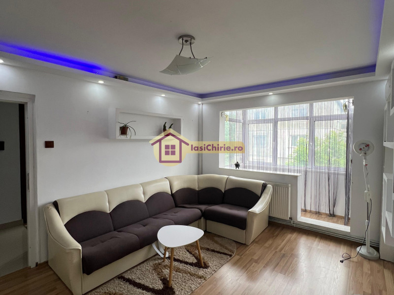 Apartament de inchiriat cu 2 camere in Iasi, de tip decomandat, suprafata de 55 mp, zona Cantemir