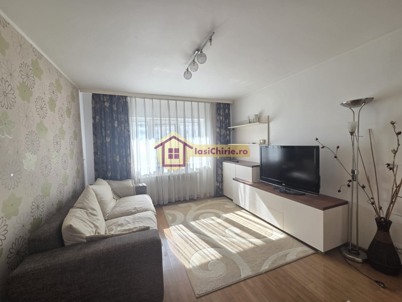 Apartament de inchiriat cu o camera in Iasi, de tip decomandat, suprafata de 44 mp, zona Zimbru