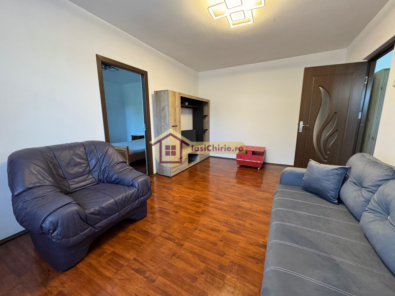 Apartament de inchiriat cu 2 camere in Iasi, de tip semidecomandat, suprafata de 52 mp, zona Podu Ros