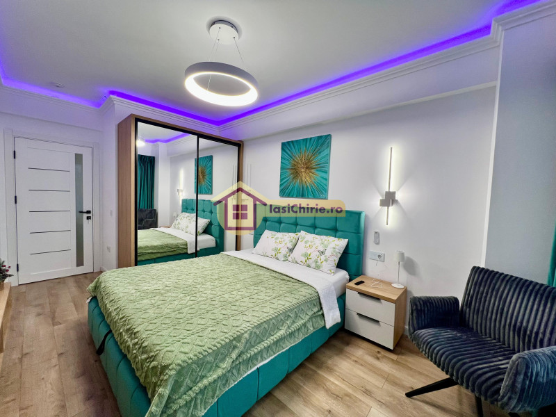Apartament de inchiriat cu 2 camere in Iasi, de tip Open space, suprafata de 56 mp, zona Copou(Rasarit de Soare)