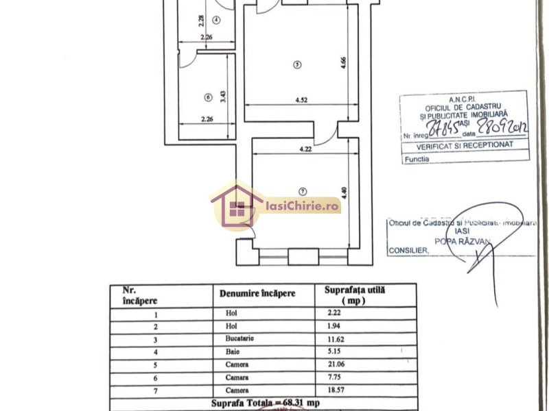Apartament de vanzare cu 2 camere in Iasi, zona Central - Poza 18