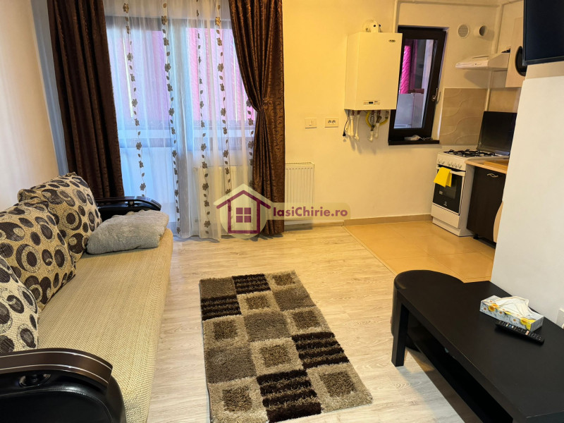 Apartament de inchiriat cu o camera in Iasi, de tip Open space, suprafata de 25 mp, zona Valea Lupului(Rond Mall Moldova)