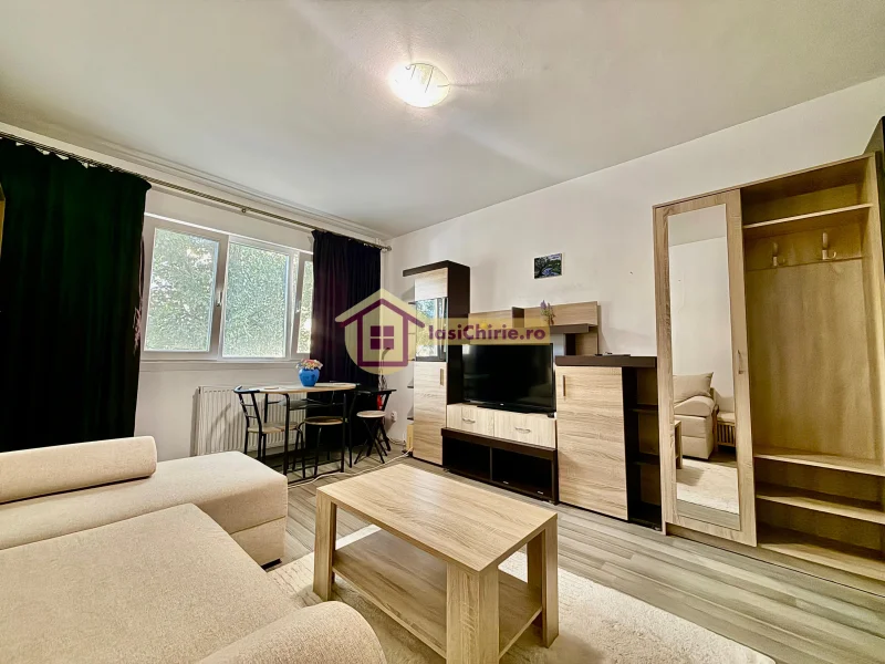 Apartament de inchiriat cu o camera in Iasi, de tip Open space, suprafata de 25 mp, zona Pacurari(Alpha Bank)