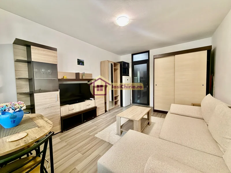 Apartament de inchiriat cu o camera in Iasi, de tip Open space, suprafata de 25 mp, zona Pacurari(Alpha Bank)
