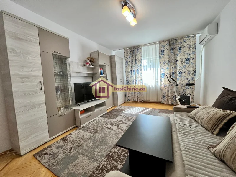 Apartament de inchiriat cu 2 camere in Iasi, de tip decomandat, suprafata de 50 mp, zona Nicolina(Selgros)