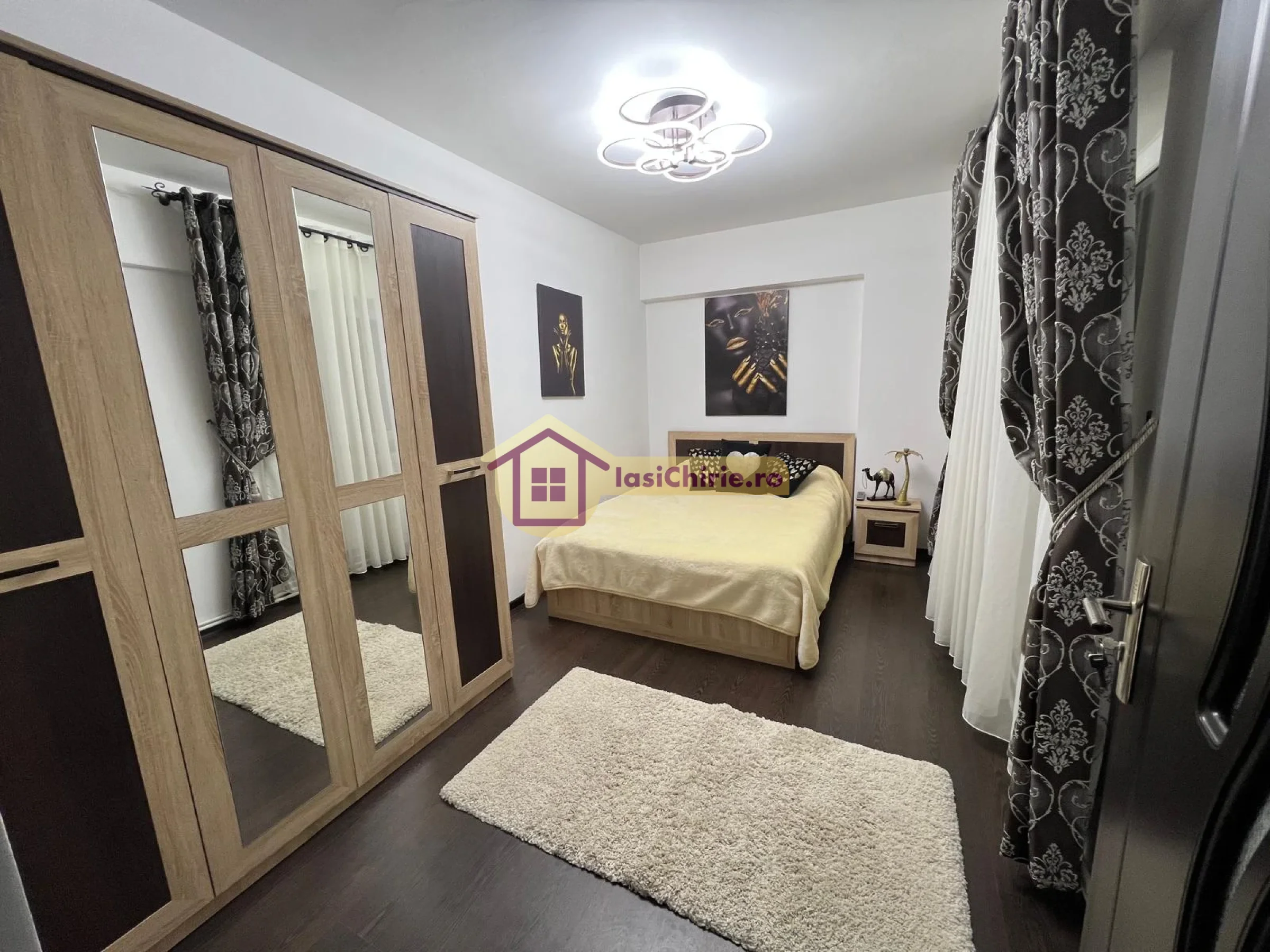 Apartament de inchiriat cu 2 camere in Iasi, de tip decomandat, suprafata de 60 mp, zona Pacurari(Alpha Bank)