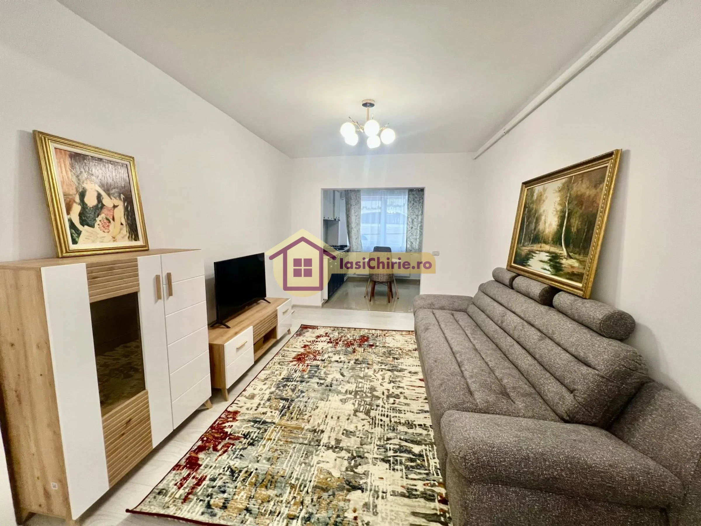 Apartament de inchiriat cu 2 camere in Iasi, de tip Open space, suprafata de 55 mp, zona Valea Lupului(Cartier iriss)