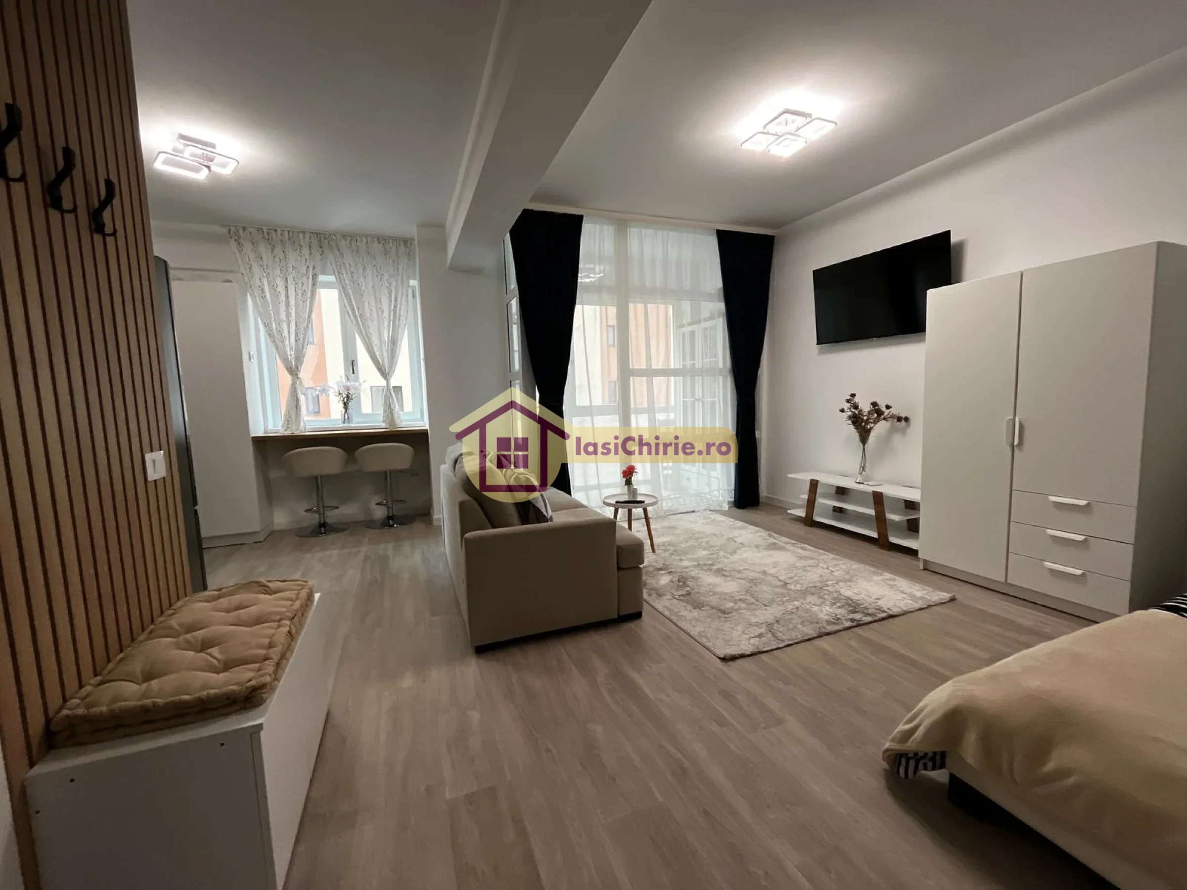 Apartament de inchiriat cu o camera in Iasi, de tip semidecomandat, suprafata de 34 mp, zona Lunca Cetatuii(Visoianu)