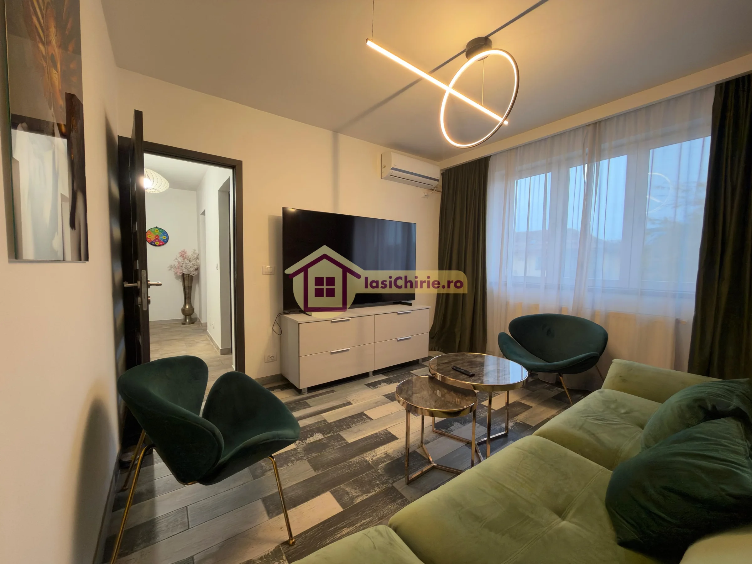 Apartament de inchiriat cu 2 camere in Iasi, de tip decomandat, suprafata de 58 mp, zona Tudor Vladimirescu